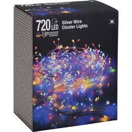 LED Cluster Ljusslinga Silverwire 7,2 m 720 LED, Multifärgad