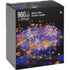 Led Cluster Ljusslinga Silverwire 9,6 m 960 LED, Multifärgad