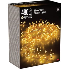 Led Cluster Ljusslinga Silverwire 4,8 m 480 LED, Varmvit