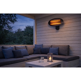 Terrassvärmare Utomhus Väggmodell 2000W, Svart