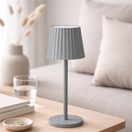Trådlös bordslampa med touch och dimmer H: 27 cm, grå