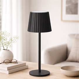 Trådlös bordslampa med touch och dimmer H: 27 cm, svart