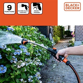 Black & Decker bevattningsstav – 9 funktioner, svart/orange