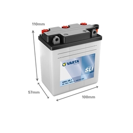 Varta 006 012 003 MC batteri 6 volt 6Ah (+pol till höger)