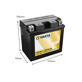 Varta Powersports AGM 505 902 012 MC batteri 12 volt 5Ah (+pol till höger)