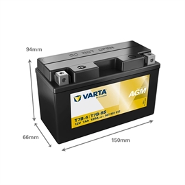 Varta Powersports AGM 507 901 012 MC batteri 12 volt 7Ah (+pol till vänster)