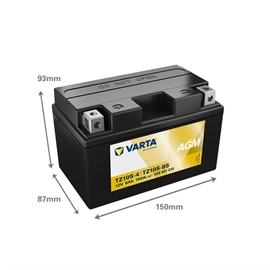 Varta 508 901 015 MC batteri 12 volt 8Ah (+pol till vänster)