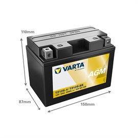 Varta Powersports AGM 509 901 020 MC batteri 12 volt 9Ah (+pol till vänster)
