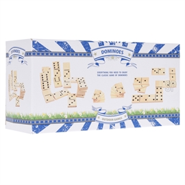 Domino Spel XL i Trä Trädgårdsspel med 28 brickor 15 x 7,5 cm